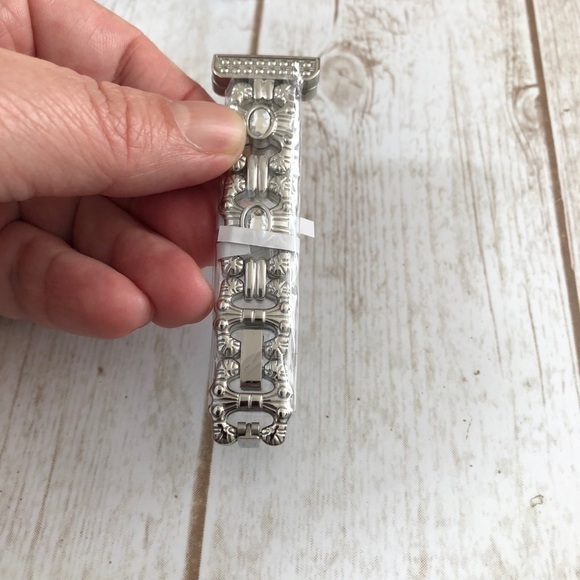 SILVERTONE Metal Rhinestone Smart Watch Band Replacement - Picture 7 of 10